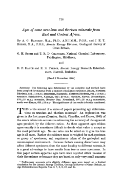 Ages of some uranium and thorium minerals from East and Central