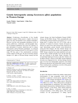 Genetic heterogeneity among Eurytemora affinis - GEPV