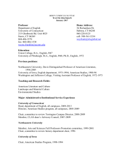 CURRICULUM VITAE - Department of English