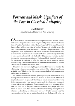 Portrait and Mask, Signifiers of the Face in Classical