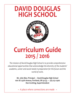 DAVID DOUGLAS HIGH SCHOOL Curriculum Guide