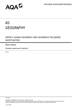 AS Geography Specimen mark scheme Paper 2