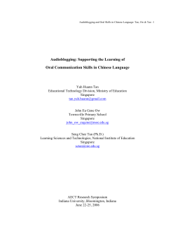 Audioblogging: Supporting the Learning of Oral Communication