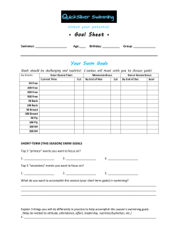 &bull; Goal Sheet &bull; - QuickSilver Swimming