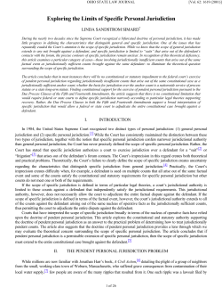 Exploring the Limits of Specific Personal Jurisdiction
