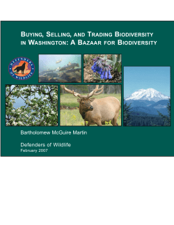 BUYING, SELLING, AND TRADING BIODIVERSITY IN