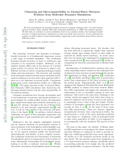 Clustering and Micro-immiscibility in Alcohol