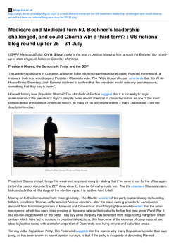 Medicare and Medicaid turn 50, Boehner`s leadership challenged