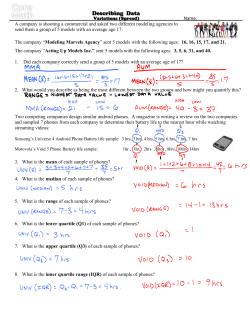Describing Data