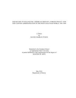 The Return to Realpolitik: American Identity, Foreign