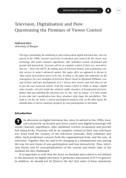Television, Digitalisation and Flow: Questioning the Promises of