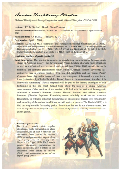 American Revo American Revolutionary Literature lutionary