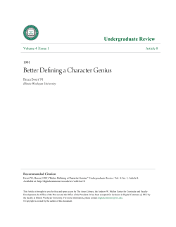 Better Defining a Character Genius