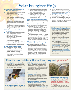 Solar Energizer FAQs