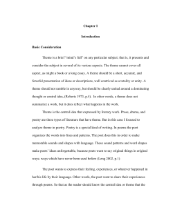 Chapter I Introduction Basic Consideration Theme is a brief &ldquo;mind`s