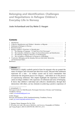Belonging and Identification: Challenges and Negotiations in