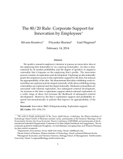The 80/20 Rule: Corporate Support for Innovation by Employees&lowast;
