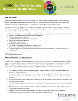 What is a CCBHC? - National Council for Behavioral Health
