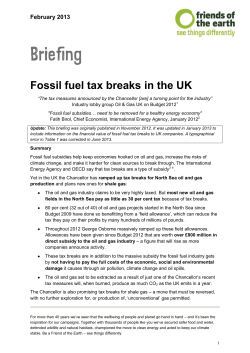 Fossil fuel tax breaks in the UK