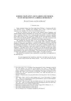 school chaplaincy, secularism and church&ndash; state separation