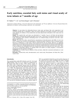 Early nutrition, essential fatty acid status and visual acuity of