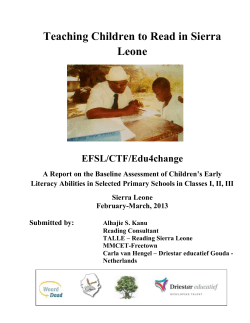 Teaching Children to Read in Sierra Leone