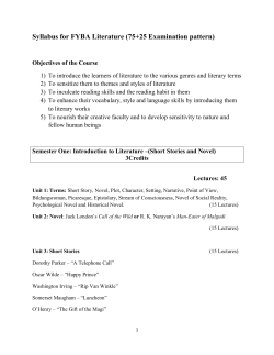 FY BA English LIterature Syllabus 75-25