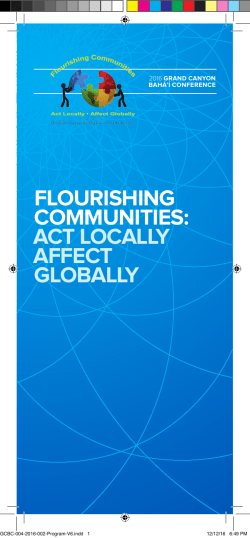 flourishing communities: act locally affect globally