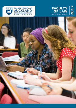 faculty of law - The University of Auckland