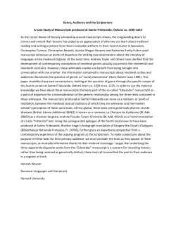 Genre, Audience and the Scriptorium: A Case Study of