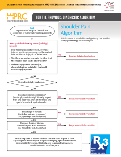 Shoulder Pain Algorithm - Human Performance Resource Center