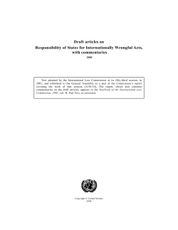 Draft articles on Responsibility of States for Internationally Wrongful