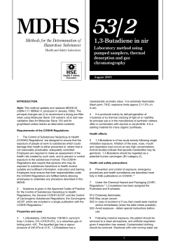 MDHS53/2 1,3 - Butadiene in air - Laboratory method using