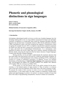 Phonetic and phonological distinctions in sign languages