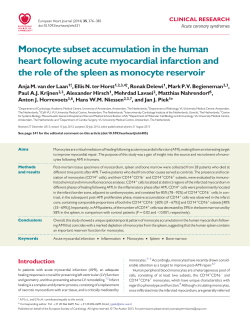 Monocyte subset accumulation in the human heart following acute