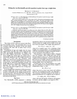 Fitting the von Bertalanffy growth equation to polar bear age&ndash;weight