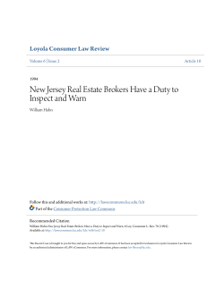 New Jersey Real Estate Brokers Have a Duty to Inspect and Warn