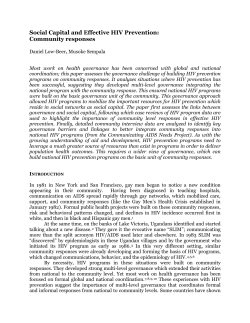 Social Capital and Effective HIV Prevention. In