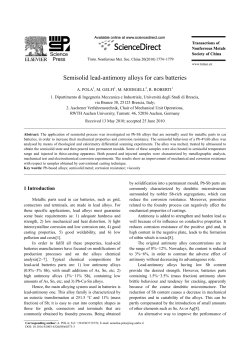 Semisolid lead-antimony alloys for cars batteries