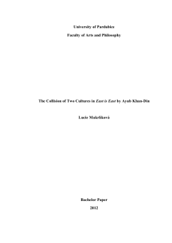 University of Pardubice Faculty of Arts and Philosophy The Collision