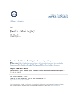 Jacob`s Textual Legacy - BYU ScholarsArchive