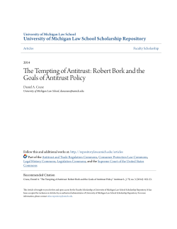 The Tempting of Antitrust - University of Michigan Law School