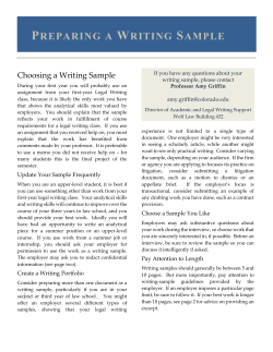 preparing a writing sample - University of Colorado Boulder