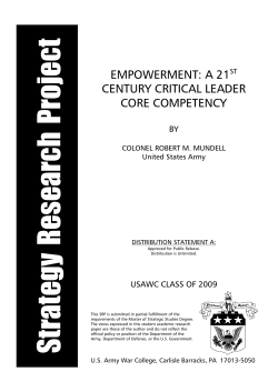 empowerment: a 21st century critical leader core competency