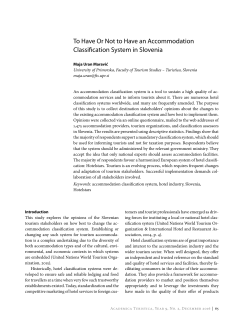 To Have Or Not to Have an Accommodation Classification System in