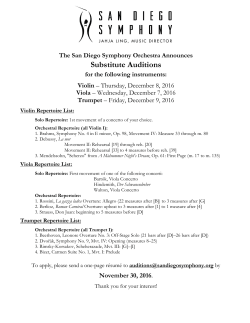 Substitute Auditions