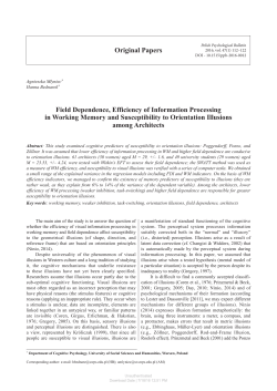Original Papers Field Dependence, Efficiency of Information