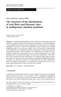 The structure of the distributions of cash flows and discount rates in