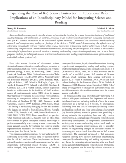 Expanding the Role of K5 Science Instruction in Educational Reform