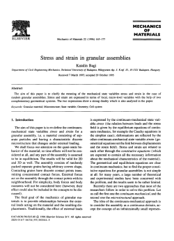 Stress and strain in granular assemblies
